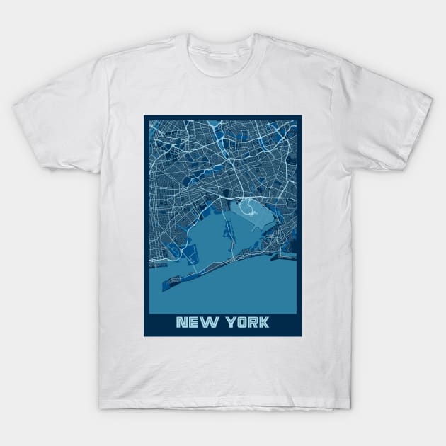 New York - United States Peace City Map T-Shirt by tienstencil